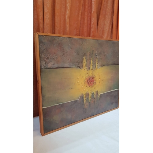 706F - 2 x Different Abstraction Transmission of a Vision of The World on Canvas by Unknown Artists, Oil on... 
