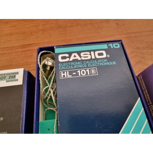 709F - SONY Worldband Receiver (ICF-SW100E), Both in Original Boxes, Together with 'Calculator Bug System Z... 