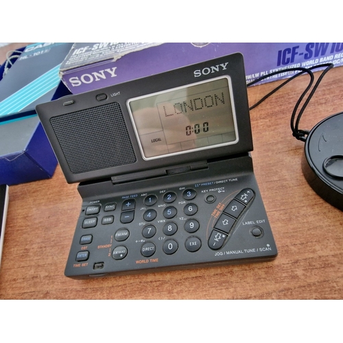 709F - SONY Worldband Receiver (ICF-SW100E), Both in Original Boxes, Together with 'Calculator Bug System Z... 