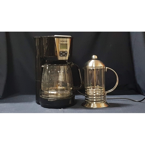 710F - SENCOR Coffee Maker, Model: SCE 5070BK (Untested), Together Stainless Steel and Glass French Press C... 
