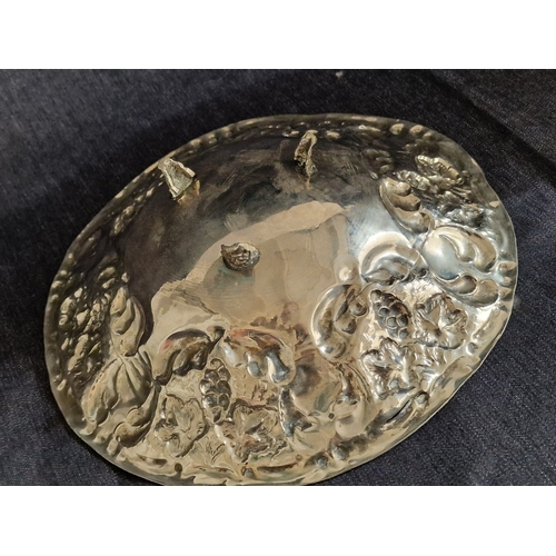 712F - Impressive White Metal Baluster Vase with Two Decorative Bands, Silver Plated Twin Handle Tray and D... 