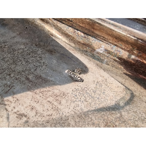 712F - Impressive White Metal Baluster Vase with Two Decorative Bands, Silver Plated Twin Handle Tray and D... 