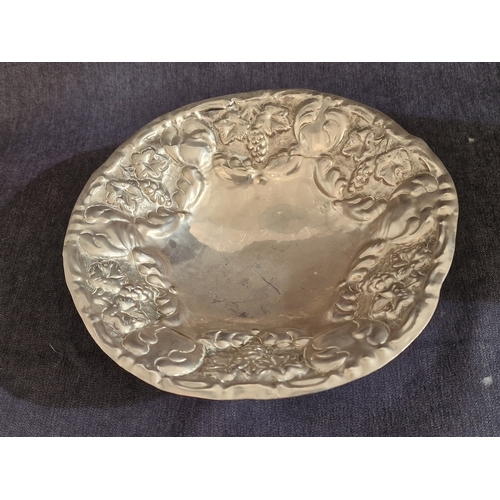 712F - Impressive White Metal Baluster Vase with Two Decorative Bands, Silver Plated Twin Handle Tray and D... 