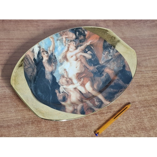 713F - Limoges 'Elegant Design' Porcelain Plate with 'The Consequence of War' Scene and 22ct Gold Surround ... 