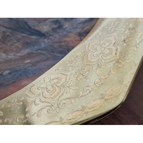 713F - Limoges 'Elegant Design' Porcelain Plate with 'The Consequence of War' Scene and 22ct Gold Surround ... 