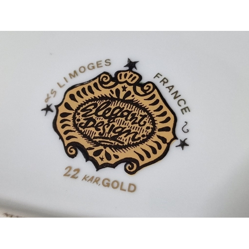 713F - Limoges 'Elegant Design' Porcelain Plate with 'The Consequence of War' Scene and 22ct Gold Surround ... 