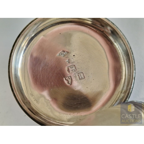 721F - Antique Sterling Silver Pocket Watch, Key Wound Movement * Running When Lotted *, with White Face & ... 