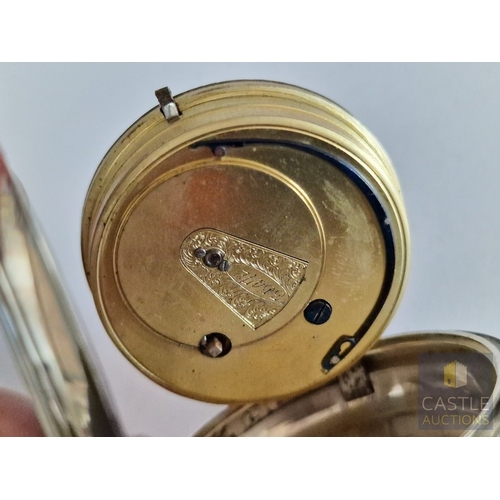 721F - Antique Sterling Silver Pocket Watch, Key Wound Movement * Running When Lotted *, with White Face & ... 