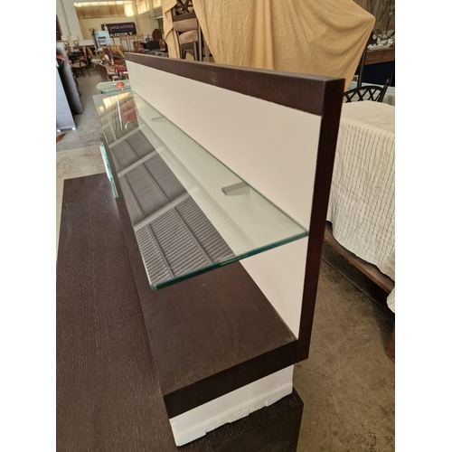 726F - Modern Wenge Colour Wood Effect TV / Lounge Unit with 2 x Large Drawers Over Chrome Base / Legs, wit... 