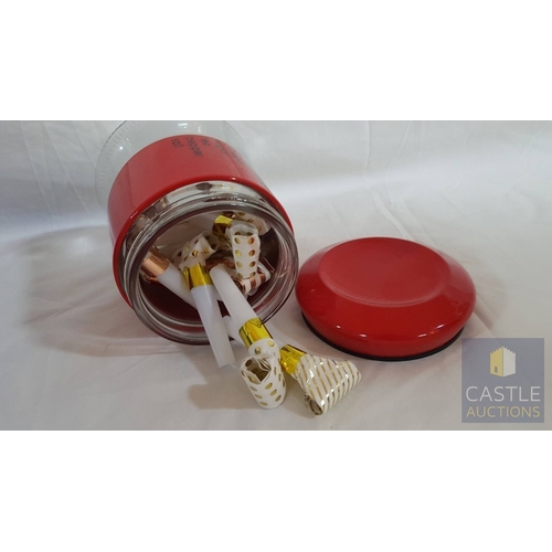 738F - Assorted Kitchen Miscellaneous; Royal Blue Glass Jumbo Size  Bowl (Approx. Ø: 40cm H: 11cm) and Bott... 