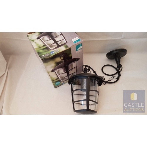 739F - 2x Garden Lanterns, Vintage Style Hanging and Column Light, Un-Used, Original Boxes, Untested, (2)