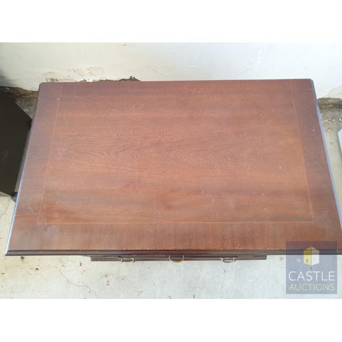 326 - Dark Wood Record & Cassette Storage Unit With Drop Down Front Panel & Lower Drawer.
Size 66 x 63 x 4... 