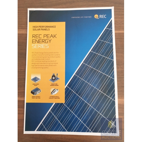 332 - 6 x Photovoltaic Solar Panels (REC250PE, 250W), Together With Mounting Brackets / Rails and ABB Sola... 