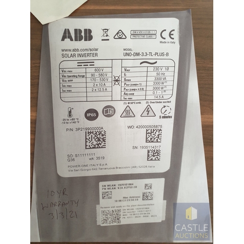 332 - 6 x Photovoltaic Solar Panels (REC250PE, 250W), Together With Mounting Brackets / Rails and ABB Sola... 