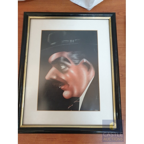 342 - 2 x Framed Caricature Pictures Of The Right Hon Winston Churchill And The Right Hon Anthony Eden, (A... 