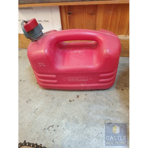 343 - Husqvarna Petrol Chainsaw With Spare Chain, Chainsaw Bar, Chainsaw Oil, 2 Stroke Oil & Petrol Contai... 