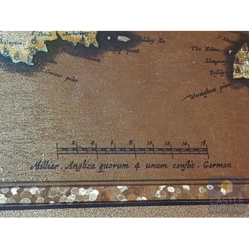 319 - Antique- Style Map Depicting Wales (Labeled as 'Wallia'), Reproduction, Framed (Approx. 54cm x 44cm)