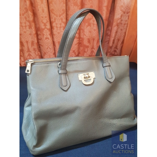 325 - DKNY Leather Tote Handbag, Shoulder Bag Logo (Gold Tone Hardware) in Olive-Colored, (A/F)