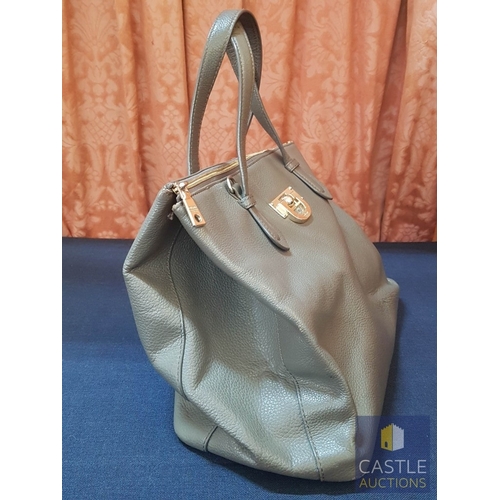 325 - DKNY Leather Tote Handbag, Shoulder Bag Logo (Gold Tone Hardware) in Olive-Colored, (A/F)