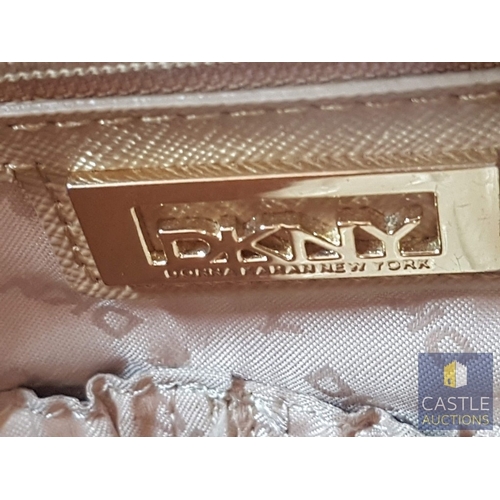 325 - DKNY Leather Tote Handbag, Shoulder Bag Logo (Gold Tone Hardware) in Olive-Colored, (A/F)