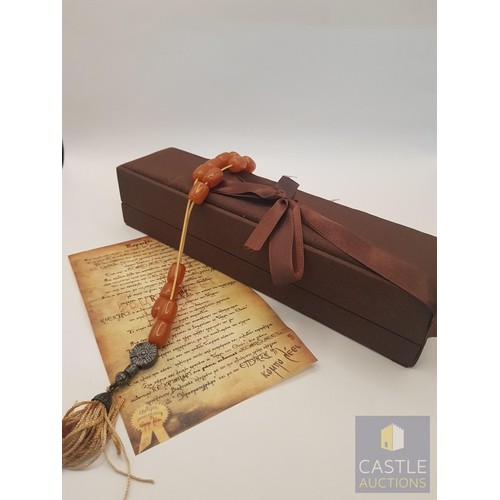 23 - Traditional 'Komboloi', Mediterranean 'Worry Beads', Orange Amber Barrel-Shaped Beads and Silver Det... 