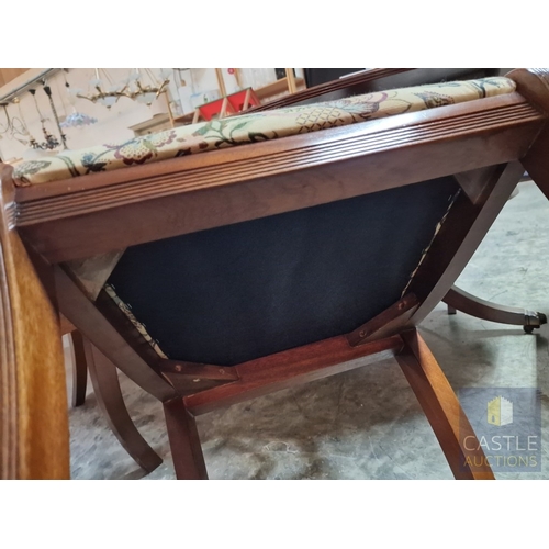 106 - Antique Style Mahogany Oval Extending Dining Table with Twin Pedestal Base, Together with Set of 8 x... 