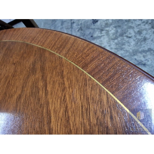 106 - Antique Style Mahogany Oval Extending Dining Table with Twin Pedestal Base, Together with Set of 8 x... 