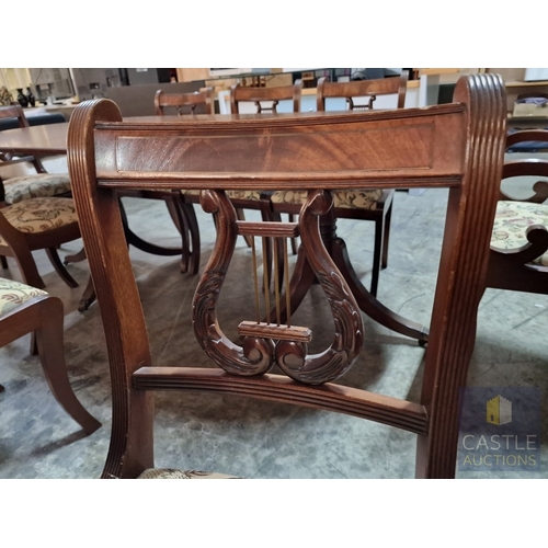 106 - Antique Style Mahogany Oval Extending Dining Table with Twin Pedestal Base, Together with Set of 8 x... 