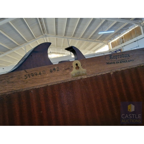 25 - Antique Style Wall Hanging Corner Display Cabinet with Multi-Pane Double Doors and Two Internal Shel... 