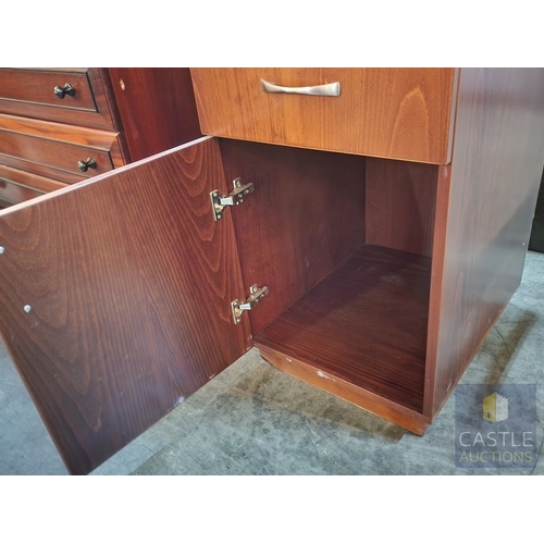346 - Dark Wood Effect Cupboard & 3-Drawer Storage Unit, (Approx. 45 x 56 x 111cm)