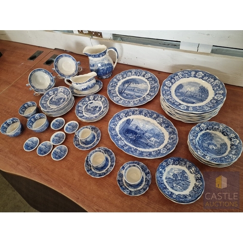 4 - Large Collection of Vintage English Blue & White China; Various 'Thames River Scenes' Patterns by Pa... 