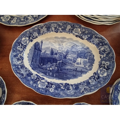 4 - Large Collection of Vintage English Blue & White China; Various 'Thames River Scenes' Patterns by Pa... 