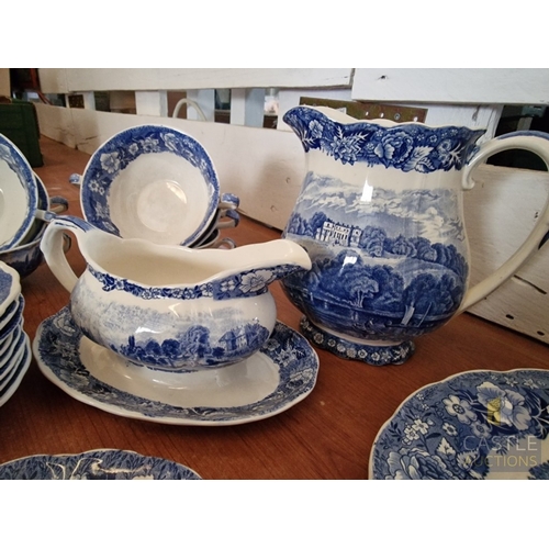 4 - Large Collection of Vintage English Blue & White China; Various 'Thames River Scenes' Patterns by Pa... 