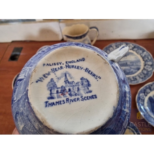 4 - Large Collection of Vintage English Blue & White China; Various 'Thames River Scenes' Patterns by Pa... 