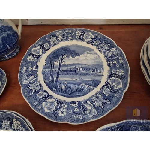 4 - Large Collection of Vintage English Blue & White China; Various 'Thames River Scenes' Patterns by Pa... 