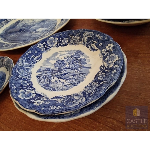 4 - Large Collection of Vintage English Blue & White China; Various 'Thames River Scenes' Patterns by Pa... 