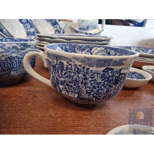 4 - Large Collection of Vintage English Blue & White China; Various 'Thames River Scenes' Patterns by Pa... 