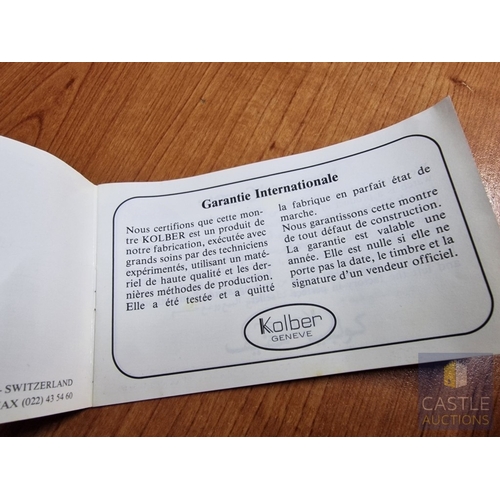 43A - KOLBER 18ct Gold Plated Gent's Wrist Watch with Bracelet Strap, Swiss Made, Quartz, * Running When L... 