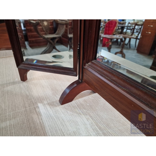 8 - Classical Style Wooden Free Standing 3-Part Dressing Table Swing Mirror with Shaped Bevel Glass, (Ap... 