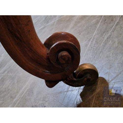 9 - Victorian Style Prayer Chair, Upholstered with Button Back Red Fabric, Carved Wood Surround with Scr... 