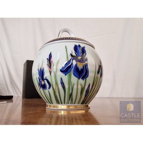 69 - Rosenthal VERSACE 'Giardino' Round Lidded Pot with Bright & Bold Floral Design, (Approx. H: 11cm), T... 