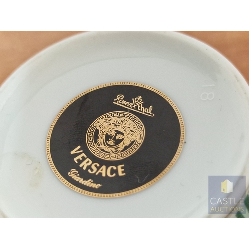 69 - Rosenthal VERSACE 'Giardino' Round Lidded Pot with Bright & Bold Floral Design, (Approx. H: 11cm), T... 