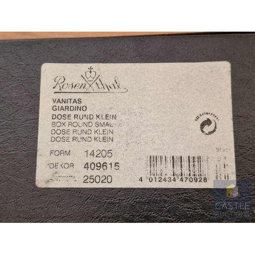 69 - Rosenthal VERSACE 'Giardino' Round Lidded Pot with Bright & Bold Floral Design, (Approx. H: 11cm), T... 