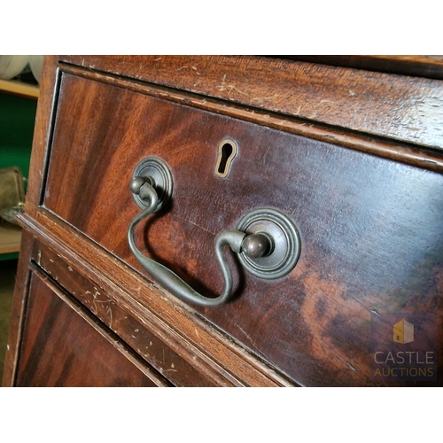 88 - Vintage Twin Pedestal / Kneehole 8-Drawer Writing Desk with Inlaid Green Leather Top and Brass Handl... 