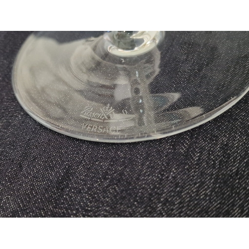 70 - 4 x Rosenthal VERSACE 'Medusa Lumiere' Brandy / Cognac Crystal Glasses with Frosted Glass Medusa Hea... 