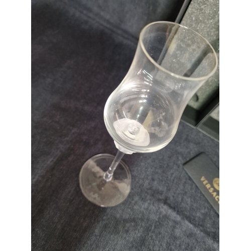 72 - 4 x Rosenthal VERSACE 'Medusa Lumiere' Crystal Grappa Glasses, with Frosted Glass Medusa Head Stem, ... 