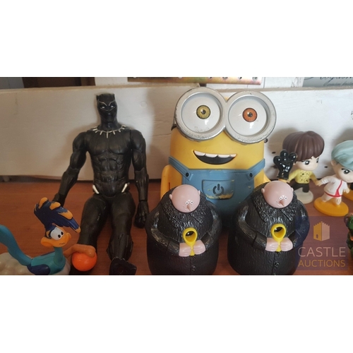 104 - Large Collection of Various Cartoon Hero Figurines, Inc. Minecraft Toy Action Figurines, Kuromi Figu... 