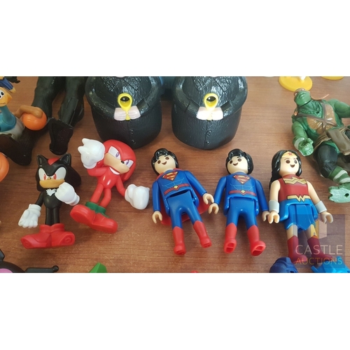 104 - Large Collection of Various Cartoon Hero Figurines, Inc. Minecraft Toy Action Figurines, Kuromi Figu... 