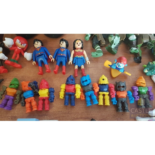 104 - Large Collection of Various Cartoon Hero Figurines, Inc. Minecraft Toy Action Figurines, Kuromi Figu... 