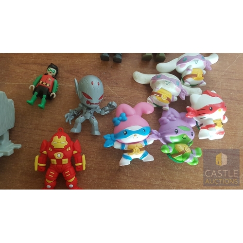 104 - Large Collection of Various Cartoon Hero Figurines, Inc. Minecraft Toy Action Figurines, Kuromi Figu... 